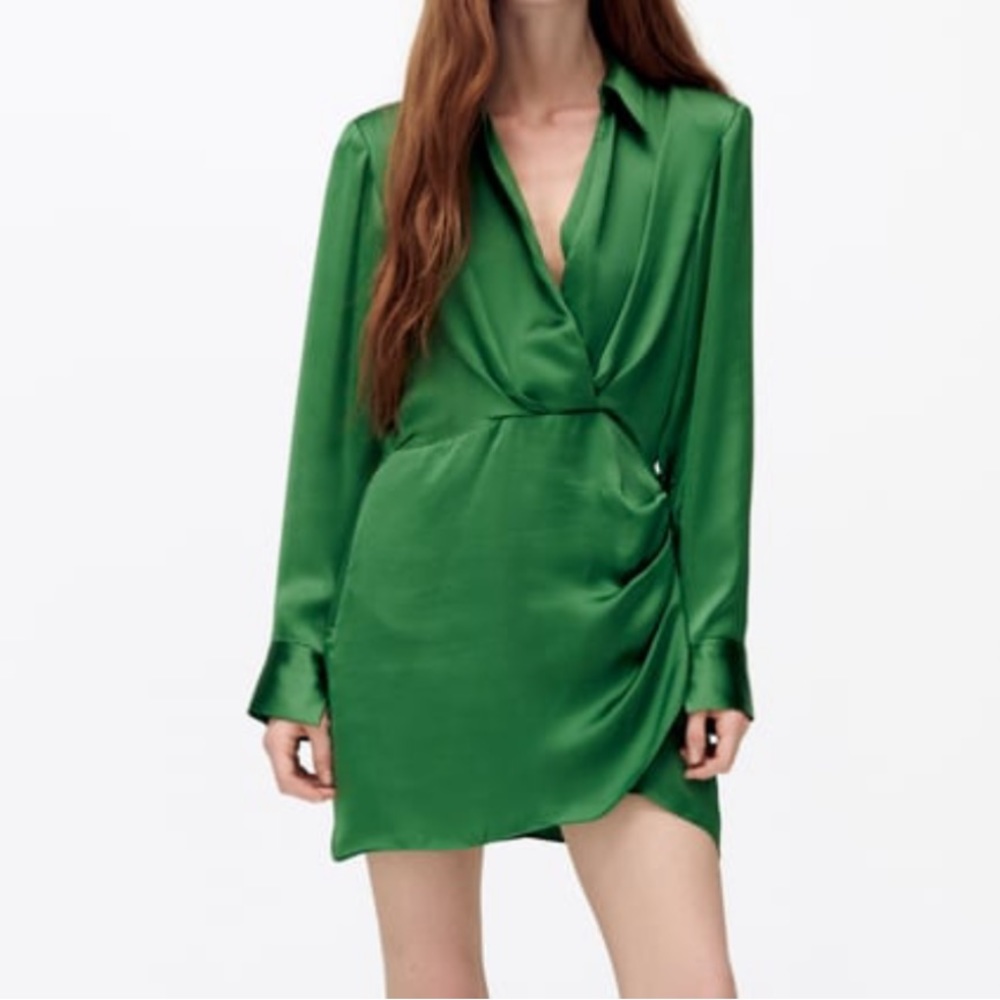Zara Satin Wrap Dress